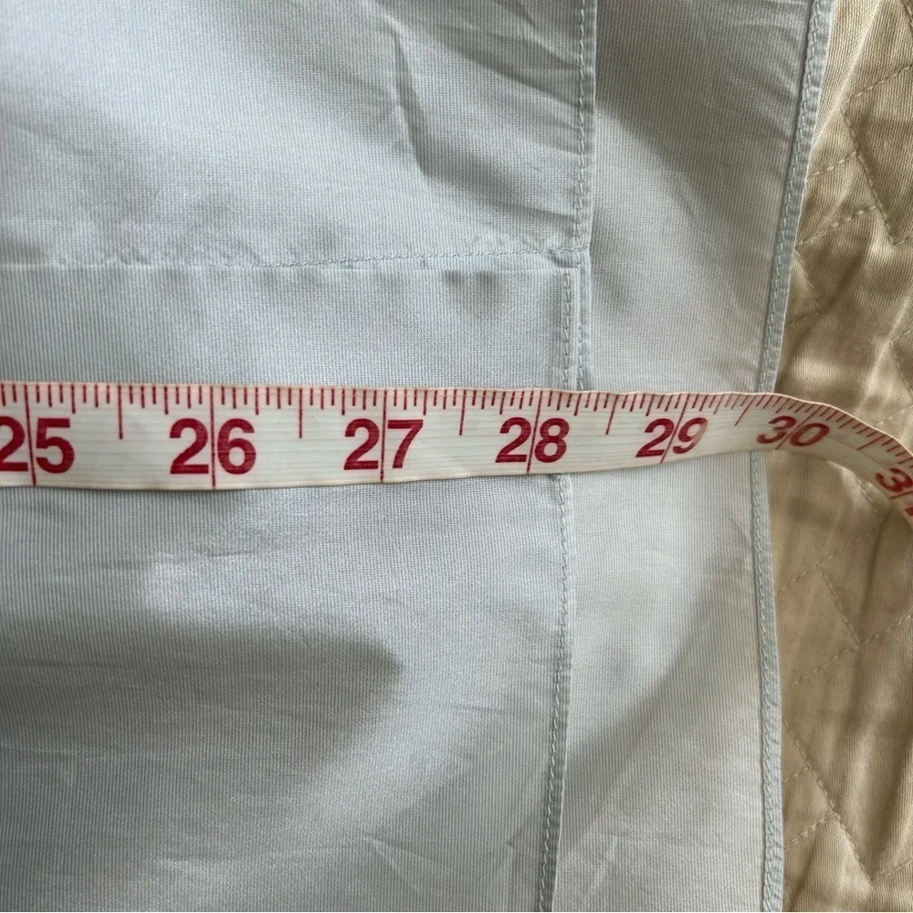 Chanel women Dress Shirt 34 pale blue gray Pearl Button 100%Silk Made in France